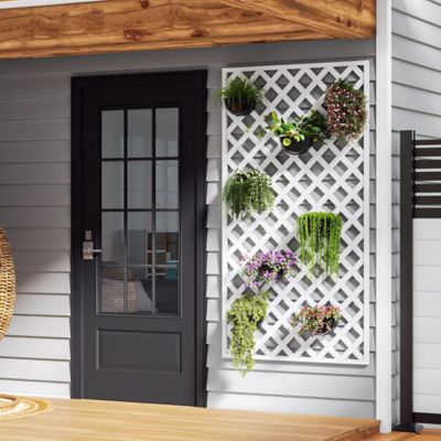 Image showing  4 ft. x 8 ft. White Garden Vinyl Lattice