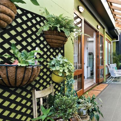 Image showing  4 ft. x 8 ft. Black Privacy Diamond Vinyl Lattice