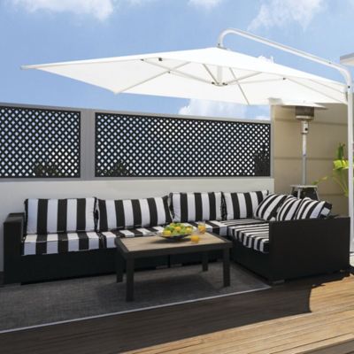 Image showing  4 ft. x 8 ft. Black Privacy Diamond Vinyl Lattice