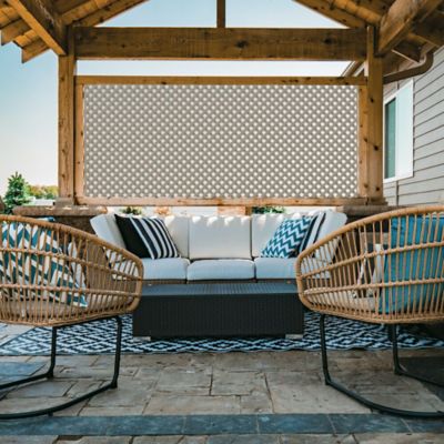 Image showing  4 ft. x 8 ft. Clay Diamond Vinyl Lattice