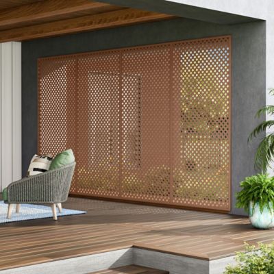 Image showing  4 ft. x 8 ft. California Redwood Privacy Diamond Vinyl Lattice