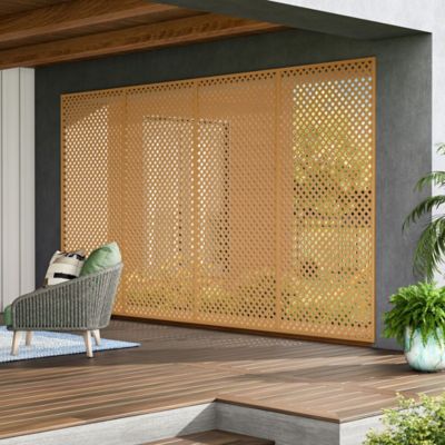 Image showing  4 ft. x 8 ft. Sierra Cedar Privacy Diamond Vinyl Lattice