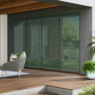 Image showing  4 ft. x 8 ft. Woodland Green Privacy Diamond Vinyl Lattice
