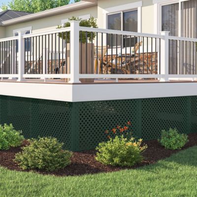Image showing  4 ft. x 8 ft. Woodland Green Privacy Diamond Vinyl Lattice
