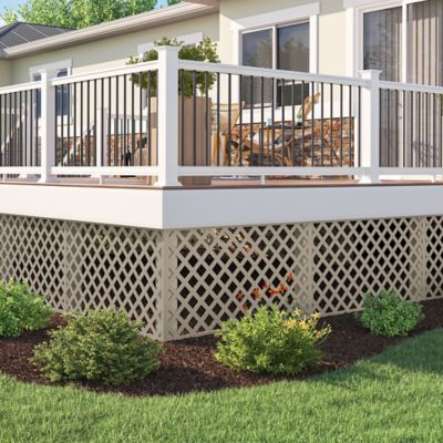 Image showing  4 ft. x 8 ft. Clay Classic Diamond Vinyl Lattice