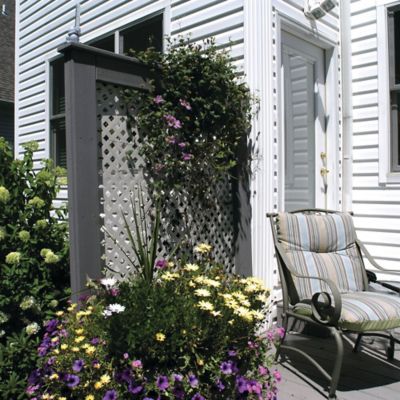 Image showing  4 ft. x 8 ft. Nantucket Gray Privacy Diamond Vinyl Lattice