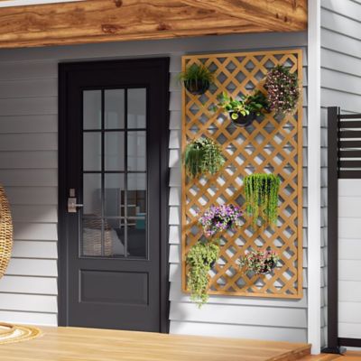 Image showing  4 ft. x 8 ft. Sierra Cedar Classic Diamond Vinyl Lattice