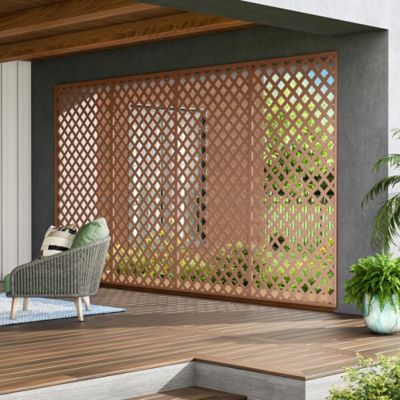 Image showing  4 ft. Redwood Vinyl Lattice Divider (2-Pack)