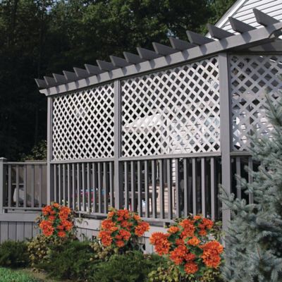 Image showing  4 ft. x 8 ft. Nantucket Gray Garden Vinyl Lattice