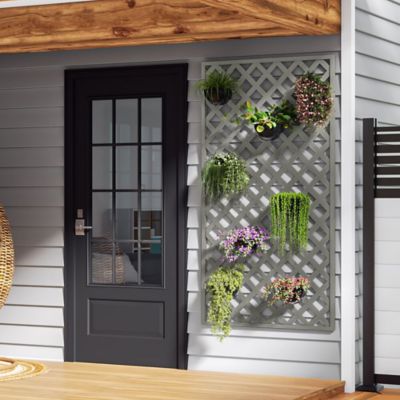 Image showing  4 ft. x 8 ft. Nantucket Gray Garden Vinyl Lattice