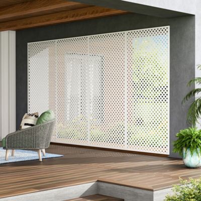 Image showing  4 ft. x 8 ft. White Privacy Diamond Vinyl Lattice