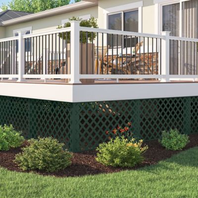 Image showing  4 ft. Woodland Green Vinyl Lattice Cap (2-Pack)