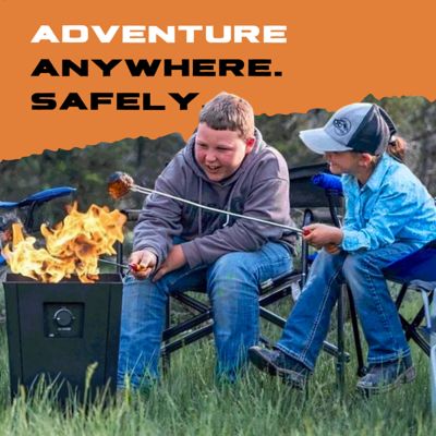 Image showing 5 th Live Outdoor Firestorm Series I Blue Propane Fire Pit