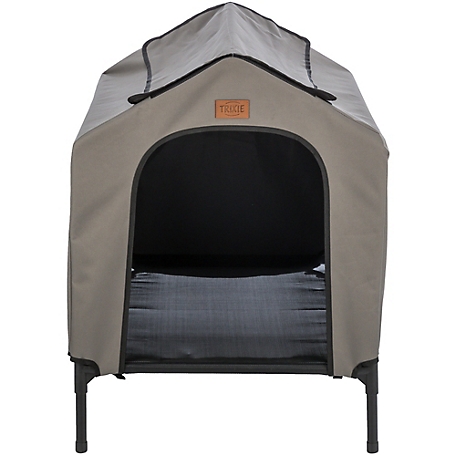 TRIXIE 2-in-1 Elevated Dog House, Portable Pet Camping Cot & Tent, Raised Bed & Dog Shade