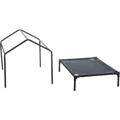 Image showing  2-in-1 Elevated Dog House, Portable Pet Camping Cot & Tent, Raised Bed & Dog Shade