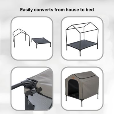 Image showing 11 th TRIXIE 2-in-1 Elevated Dog House, Portable Pet Camping Cot & Tent, Raised Bed & Dog Shade