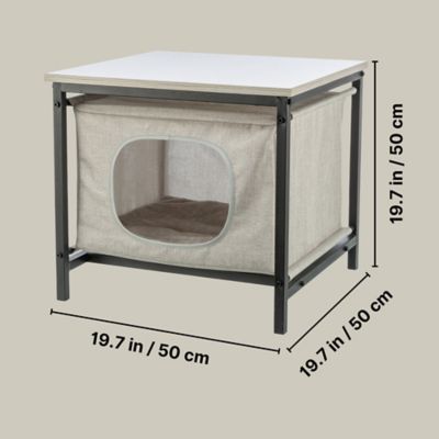 Image showing  Emmie Indoor Cat Condo, Cat Bed Side Table & Nightstand, Cat Hideaway Cave with Cozy Cushion
