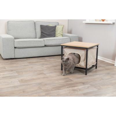 Image showing  Emmie Indoor Cat Condo, Cat Bed Side Table & Nightstand, Cat Hideaway Cave with Cozy Cushion