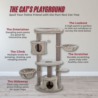 Image showing 1 th TRIXIE Anna 50 in. Cat Tree, Scratching Posts, Cat Tower with Condos, Hammocks, Platforms, Hanging Cat Toy