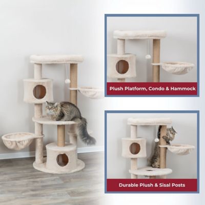 Image showing  Anna 50 in. Cat Tree, Scratching Posts, Cat Tower with Condos, Hammocks, Platforms, Hanging Cat Toy