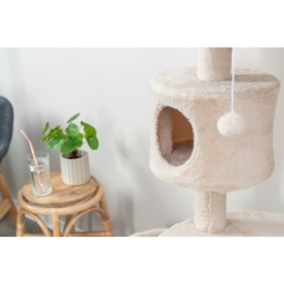 Image showing 6 th TRIXIE Anna 50 in. Cat Tree, Scratching Posts, Cat Tower with Condos, Hammocks, Platforms, Hanging Cat Toy