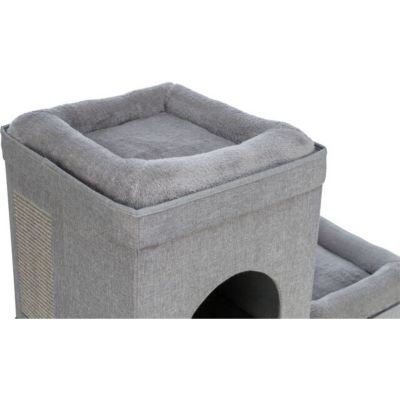 Image showing  Crazy Cube Stackable Cat Condo, Indoor Cat House with Scratching Pad, Foldable Cat Hideaway Cave, 2-Story