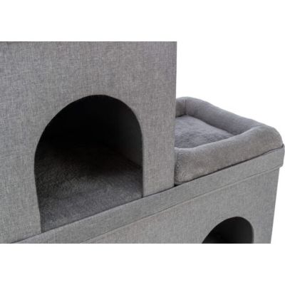 Image showing  Crazy Cube Stackable Cat Condo, Indoor Cat House with Scratching Pad, Foldable Cat Hideaway Cave, 2-Story