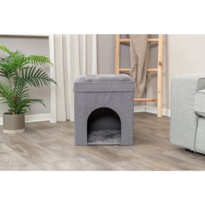 Image showing  Crazy Cube Stackable Cat Condo, Indoor Cat House with Scratching Pad, Foldable Cat Hideaway Cave, 1-Story
