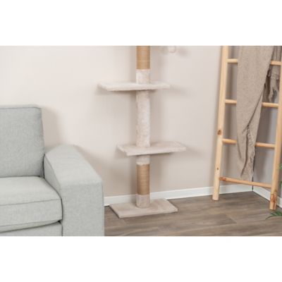 Image showing  Kobe Cat Tree, 4-Level Cat Tower, Adjustable Tension 90.5-104 in.Ceiling Mount, Large Sisal Cat Scratcher