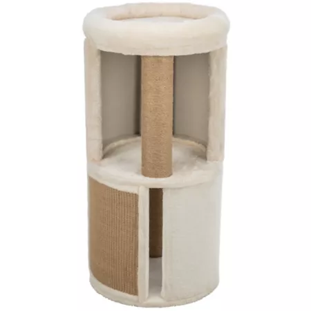 TRIXIE Giorgia 32" Cat Tower Plush and Sisal Covered Surfaces Scratching Posts Indoor Cat Condo with Padded Bed Cat Trees & Condos