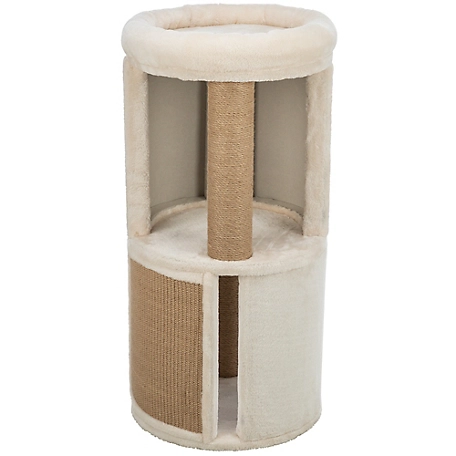 TRIXIE Giorgia 32 in. Cat Tower, Combo Plush & Sisal Covered Surfaces, Scratching Posts, Indoor Cat Condo with Padded Bed