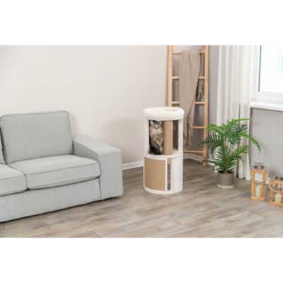 Image showing  Giorgia 32 in. Cat Tower, Combo Plush & Sisal Covered Surfaces, Scratching Posts, Indoor Cat Condo with Padded Bed