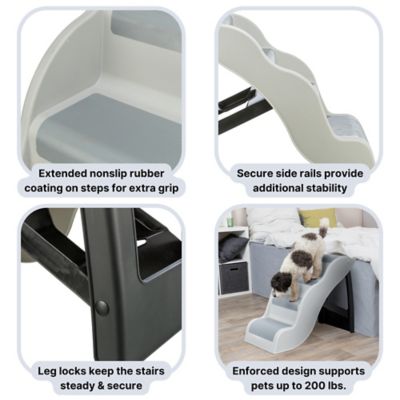 Image showing  4 Step Pet Stairs, Lightweight and Collapsible, Easy to Store, Non-Slip Treads, Ideal for Dogs and Cats