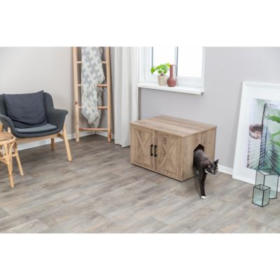 Image showing  XL Farmhouse Litter Box Enclosure Furniture, Indoor Cat House, Hidden Cat Litter Box, Cat Washroom