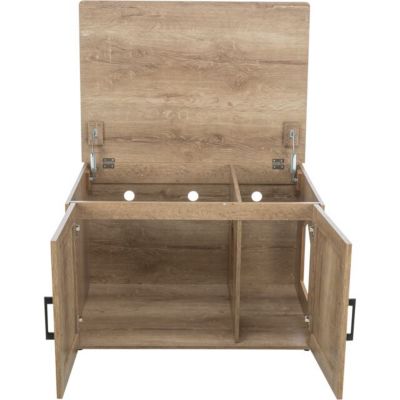 Image showing  XL Farmhouse Litter Box Enclosure Furniture, Indoor Cat House, Hidden Cat Litter Box, Cat Washroom