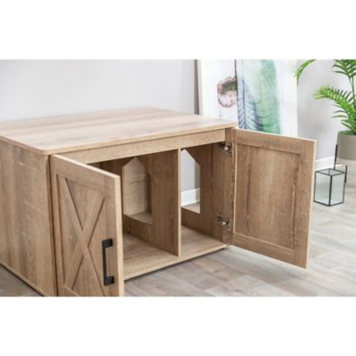 Image showing 7 th TRIXIE XL Farmhouse Litter Box Enclosure Furniture, Indoor Cat House, Hidden Cat Litter Box, Cat Washroom