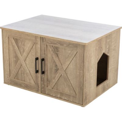 Image showing 9 th TRIXIE XL Farmhouse Litter Box Enclosure Furniture, Indoor Cat House, Hidden Cat Litter Box, Cat Washroom