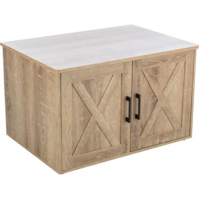 Image showing 10 th TRIXIE XL Farmhouse Litter Box Enclosure Furniture, Indoor Cat House, Hidden Cat Litter Box, Cat Washroom