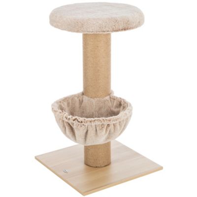 TRIXIE Mauricio 33 in. Cat Tree with Sisal Scratching Post, Plush Perch & Hanging Hammock, Cat Scratcher
