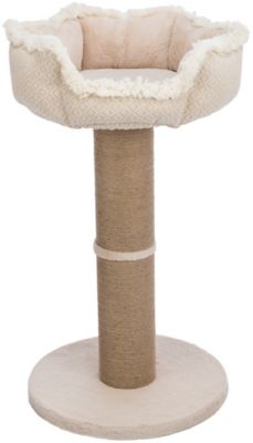 TRIXIE Boho 32 in.Cat Tree with Jute Scratching Post, Plush Platform with Removable Cat Bed, Thick Heavy Base Plate