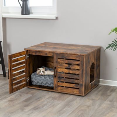 Image showing 5 th TRIXIE Farmhouse Litter Box Enclosure Cat Litter Box Furniture w-Removable Divider Indoor Wooden Cat House & End Table