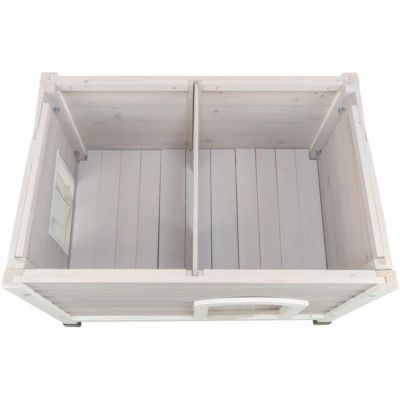 Image showing  Wooden Cat House, Elevated-Weatherproof Cat House, 2 Cover Openings, Shelter for Feral Cats or Small Animals