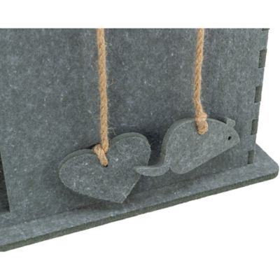 Image showing 5 th TRIXIE Lene Felt Cat Condo, Small Cat Hideaway with Hanging Cat Toy, Jute Scratching Pads, Indoor Cat Cave