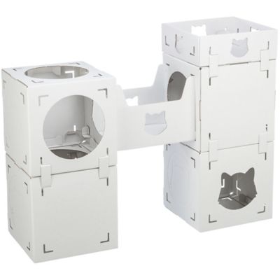 TRIXIE Casa Cara Modular Cardboard Cat Condo, Indoor Cat Play Tower, Corrugated Cat House, Cat Hideout