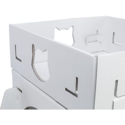 Image showing  Casa Cara Modular Cardboard Cat Condo, Indoor Cat Play Tower, Corrugated Cat House, Cat Hideout