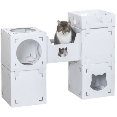 Image showing 6 th TRIXIE Casa Cara Modular Cardboard Cat Condo, Indoor Cat Play Tower, Corrugated Cat House, Cat Hideout