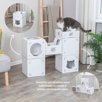 Image showing 8 th TRIXIE Casa Cara Modular Cardboard Cat Condo, Indoor Cat Play Tower, Corrugated Cat House, Cat Hideout