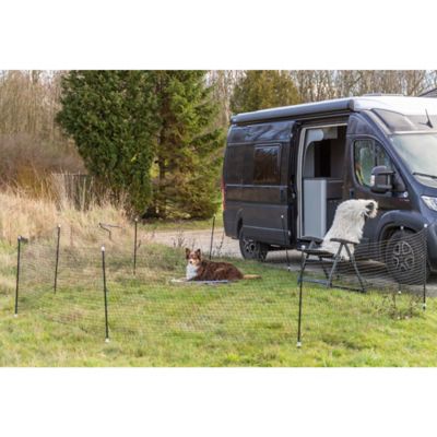 Image showing  Portable Pet Fence, Mesh Dog Playpen, Ideal Outdoor Camping Fence, Lightweight Easy to Transport