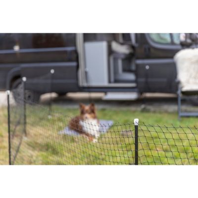 Image showing  Portable Pet Fence, Mesh Dog Playpen, Ideal Outdoor Camping Fence, Lightweight Easy to Transport