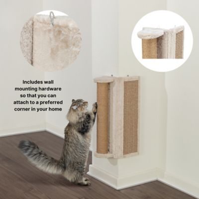Image showing  Wall Mounted Corner Sisal Scratching Board and Jute Post, Vertical Cat Scratcher